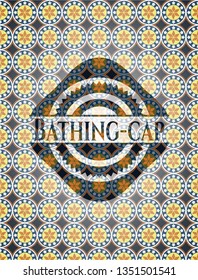 Bathing-cap arabic emblem. Arabesque decoration.