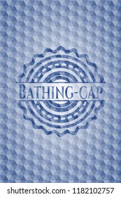 Bathing-cap blue polygonal badge.