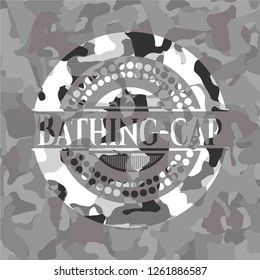 Bathing-cap on grey camo pattern