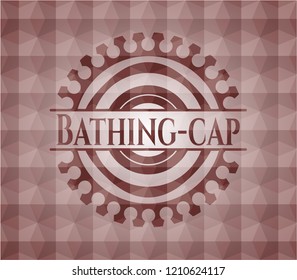 Bathing-cap red geometric badge. Seamless.