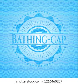 Bathing-cap water wave emblem background.