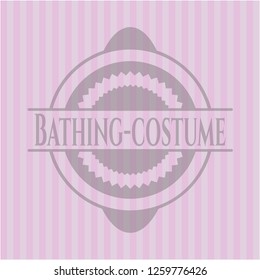 Bathing-costume badge with pink background