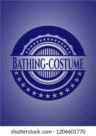 Bathing-costume emblem with jean background