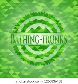Bathing-trunks realistic green mosaic emblem
