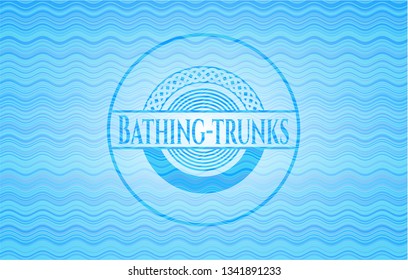Bathing-trunks sky blue water emblem.