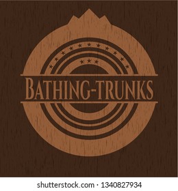 Bathing-trunks wood icon or emblem