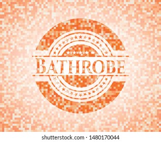 Bathrobe abstract orange mosaic emblem