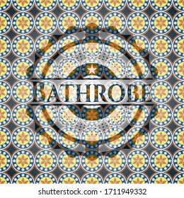 Bathrobe arabic style badge. Arabesque decoration. 