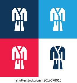 Bathrobe blue and red four color minimal icon set