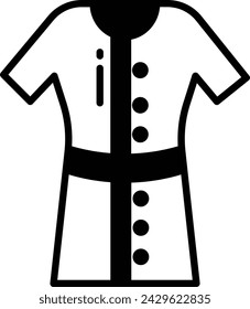 Bathrobe dress glyph and line vector illustration