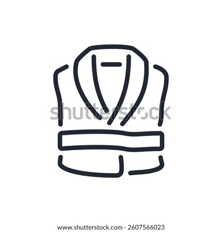 Bathrobe editable stroke outline icon isolated on white background flat vector illustration. Pixel perfect. 64 x 64.