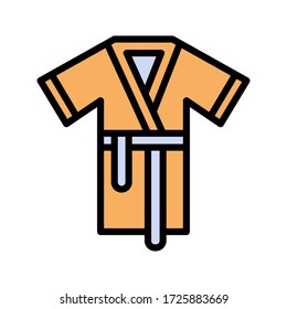 icono de contorno rellenado con albornoz. ilustración del vector spa sobre fondo blanco