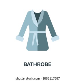 Icono plano de alerta. Color simple elemento de la colección de ropa. Icono de Creative Bathrobe para diseño web, plantillas, infografías y más