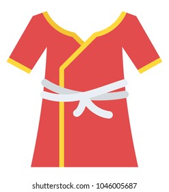 Bathrobe flat icon as dressing gown and bath gown