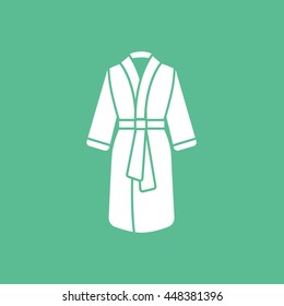 Bathrobe Flat Icon On Green Background