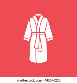Bathrobe Flat Icon On Red Background