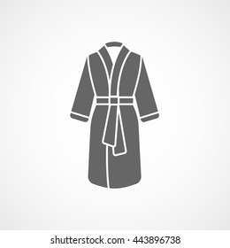 Bathrobe Flat Icon On White Background
