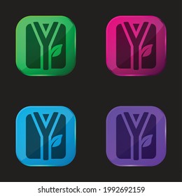Bathrobe four color glass button icon