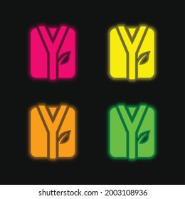 Icono del vector del neonato brillante de cuatro colores