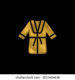 Bathrobe gold plated metalic icon or logo vector