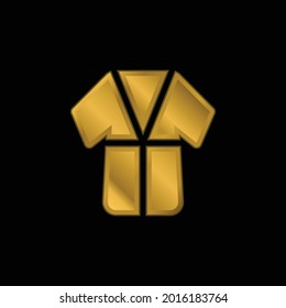 Bathrobe gold plated metalic icon or logo vector