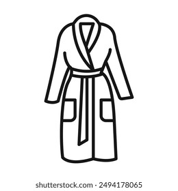 bathrobe icon Black line art vector