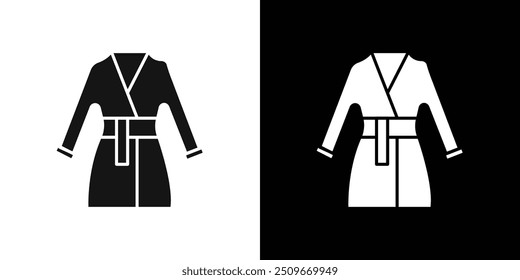 bathrobe icon Flat vector set outline