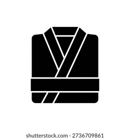 Bathrobe Icon Folded Robe Clothing Symbol - Minimal Vector ,Glyph Style, UI UX App Web Design, Wellness Nature Spa Branding Icon