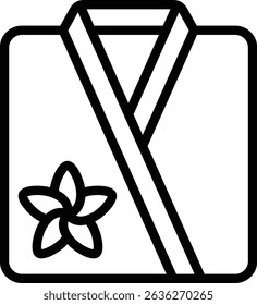 bathrobe icon illustration design with outline, this is not made from any AI generation