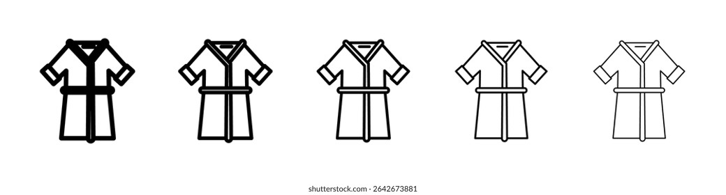 Bathrobe icon isolated vector on white background set