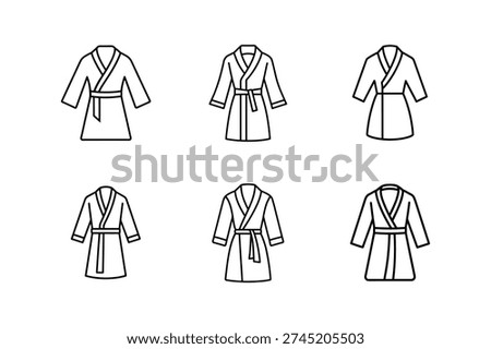 bathrobe icon line art vector outline illustration isolated