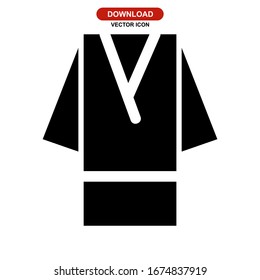 Icono de albornoz o logotipo símbolo de signo aislado ilustración vectorial - iconos vectoriales de estilo negro de alta calidad
