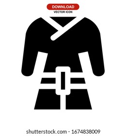 Icono de albornoz o logotipo símbolo de signo aislado ilustración vectorial - iconos vectoriales de estilo negro de alta calidad
