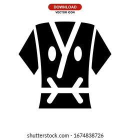 Icono de albornoz o logotipo símbolo de signo aislado ilustración vectorial - iconos vectoriales de estilo negro de alta calidad
