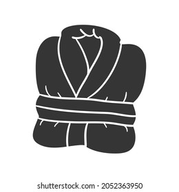 Bathrobe Icon Silhouette Illustration. Spa Clothes Vector Graphic Pictogram Symbol Clip Art. Doodle Sketch Black Sign.