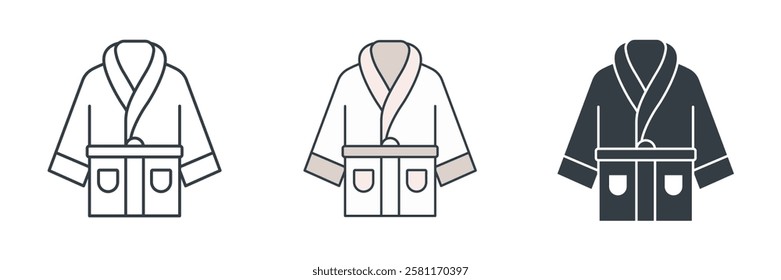 Bathrobe icon symbol vector illustration isolated on white background
