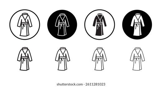 bathrobe icon Thin line art collection