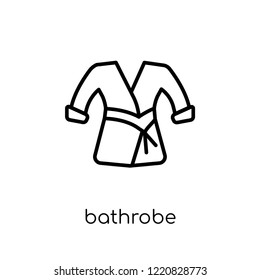 bathrobe icon. Trendy modern flat linear vector bathrobe icon on white background from thin line Hotel collection, outline vector illustration