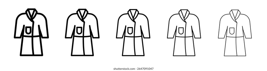 bathrobe icon vector outline symbol or illustration