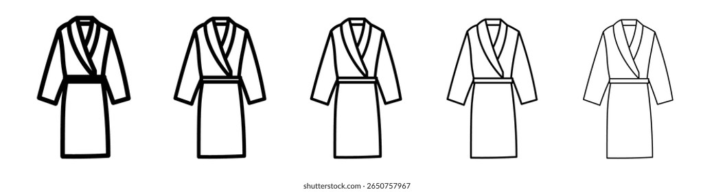 bathrobe icon vector thin outline style sign