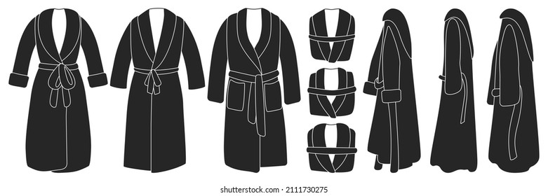 Bathrobe isolated black set icon. Vector illustration bath robe on white background. Vector black set icon bathrobe.