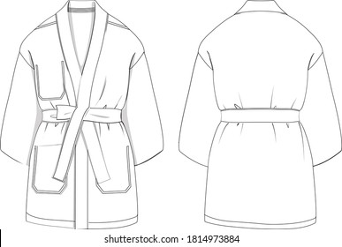 BATHROBE KIMONO WOMEN VECTOR .