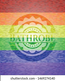 Bathrobe lgbt colors emblem. Vector Illustration. Mosaic.