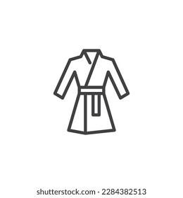 Bathrobe line icon. linear style sign for mobile concept and web design. Spa bathrobe outline vector icon. Symbol, logo illustration. Vector graphics