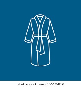 Bathrobe Line Icon On Blue Background