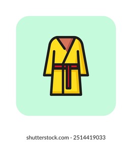 Bathrobe line icon. Smock, bathing, bathroom. SPA concept. Vector illustration can be used for topics like rest, relax, spa center, resort