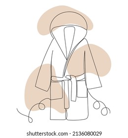 Bathrobe One Line Drawing Vector, Isolated