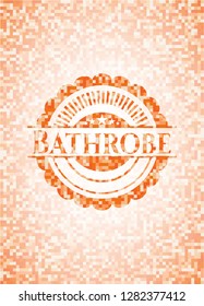 Bathrobe orange mosaic emblem