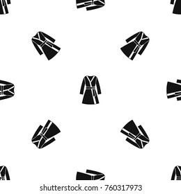 Bathrobe pattern repeat seamless in black color for any design. Vector geometric illustration