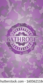 Bathrobe pink on camo texture. Vector Illustration. Detailed.